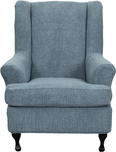 Miniatura 28 de Eco-Ancheng Funda para silla Wingback, 2 piezas, respaldo de ala, fundas de elastano para sillón con respaldo de ala, fundas para sillón con parte