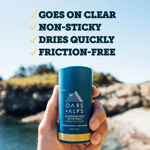 Miniatura 8 de Oars + Alps Desodorante sin aluminio para hombres y mujeres, dermatológicamente probado y fabricado con ingredientes limpios, tamaño de viaje, Costa
