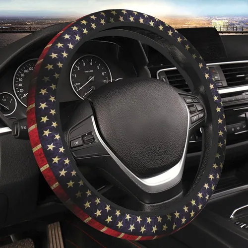 Miniatura 11 de Funda para volante de coche SAKTEPLE con forro antideslizante, funda universal de 15 pulgadas, accesorios de interior de coche de moda para mujeres