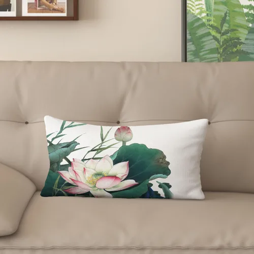 Miniatura 21 de Funda de almohada con estampado digital de loto zen chino, diseño de doble cara para sofá, sala de estar, decoración de dormitorio