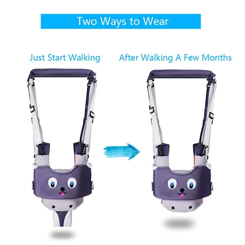 Miniatura 2 de IULONEE Andador de bebé, arnés de mano para niños pequeños, cinturón protector, para actividades infantiles, ajustable, de pie, ayudante de Gris