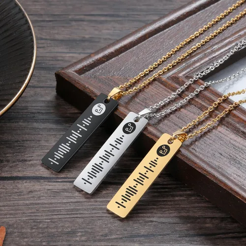 Miniatura 6 de ALBERTBAND Regalos de Navidad, collar de Spotify personalizado con música personalizada para mujer, collar de código de Spotify personalizado