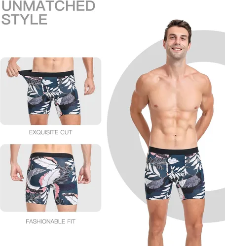 Miniatura 3 de Calzoncillos tipo bóxer para hombre, de viscosa de bambú, suave, cómodo, paquete múltiple