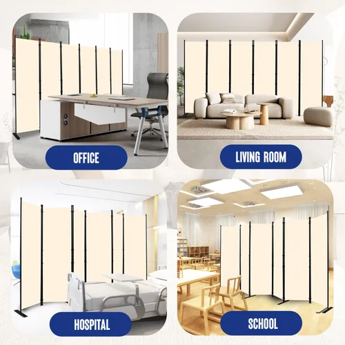 Miniatura 6 de Divisor de habitación y pantallas plegables de privacidad, 6 paneles de 132 pulgadas de ancho, divisores de habitación portátiles para separación
