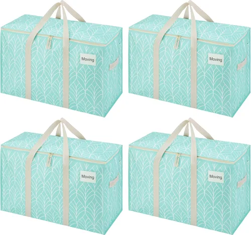 Miniatura 16 de VENO - Paquete de mudanzas, cajas de almacenamiento para embalaje universitario con tapas alternativas, para dormitorio, extragrande, asas