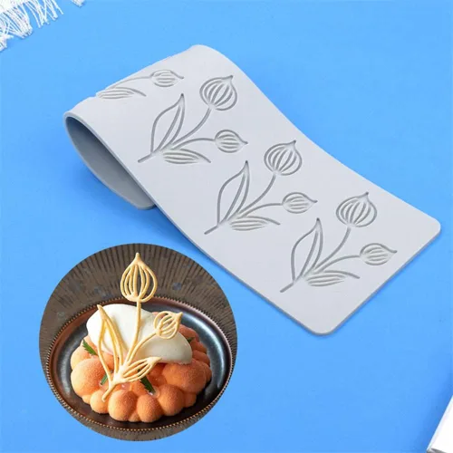 Miniatura 5 de TUKE Molde de silicona de flor de tulipán 3D para hornear fondant de encaje almohadilla de pastel de silicona molde de pastel de fondant moldes