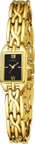 JIANDUN Reloj de pulsera rectangular pequeño vintage para mujer, correa ajustable, diseño impermeable de reloj de señora