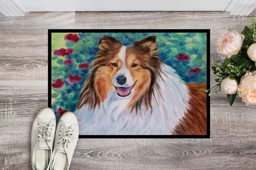 Miniatura 2 de Caroline's Treasures 7424JMAT Sheltie - Tapete para puerta delantera, 24 x 36 pulgadas, para interiores y exteriores, para entrada, antideslizante