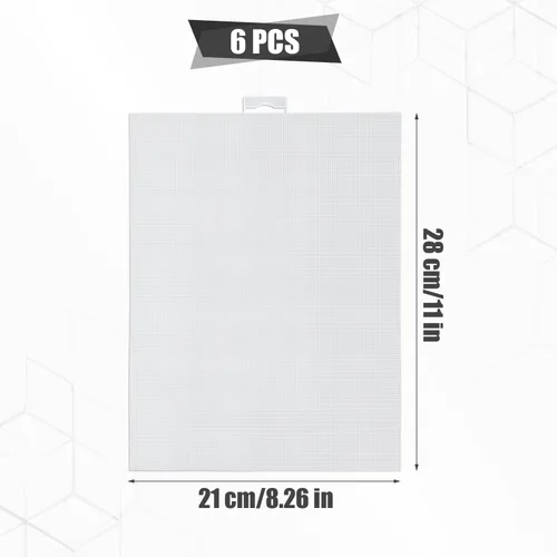 Miniatura 2 de 6 hojas de lona de malla de plástico, 14 CT transparentes para hacer bordados, pantalla Aida de punto de cruz para manualidades, proyectos