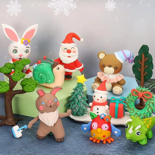 Miniatura 6 de ifergoo Kit de arcilla seca al aire para niños, 60 colores de arcilla mágica para modelar, ultraligero, seguro y no tóxico, juguete de moldeo