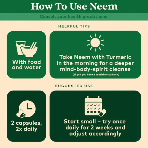 Miniatura 5 de Organic India Cápsulas de Hoja de Neem - Suplemento Herbal, Apoya la Salud de la Piel y del Sistema Inmunológico, Vegano, Sin Gluten, Certificado
