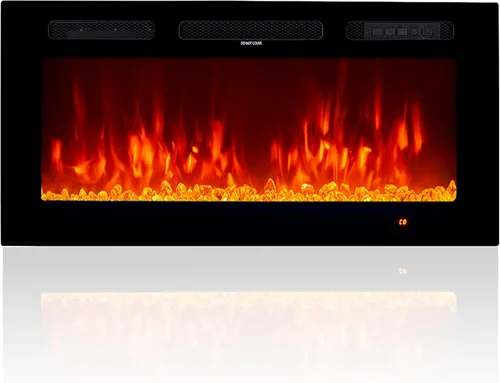 Miniatura 11 de oneinmil - Chimenea eléctrica de 50 pulgadas de ancho para empotrar/montar en pared, chimenea eléctrica con control remoto con temporizador, 12