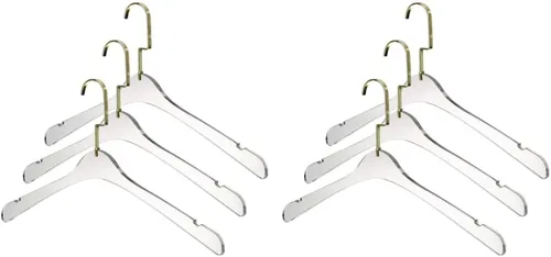 Miniatura 16 de YBM HOME Perchas acrílicas transparentes de calidad hechas de acrílico transparente para un aspecto y tacto lujosos para el armario, perchas
