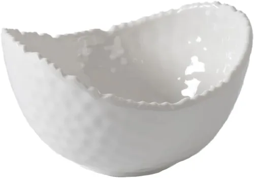 Pampa Bay Cuenco ovalado pequeño de melamina inastillable, 5.25 x 4.75 pulgadas, tono blanco, sin BPA, apto para congelador y lavavajillas