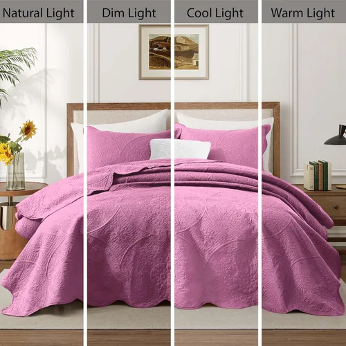 Miniatura 27 de MOONLIGHT20015 Edredón tamaño King (106 x 96 pulgadas) con 2 fundas de almohada (20 x 36 + 2 pulgadas) para todas las estaciones, juego de cama Azul