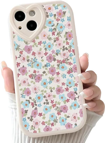 Miniatura 24 de Lovmooful Funda compatible con iPhone 13, diseño floral con lente de amor, protector de parachoques para niñas y mujeres, TPU suave a prueba