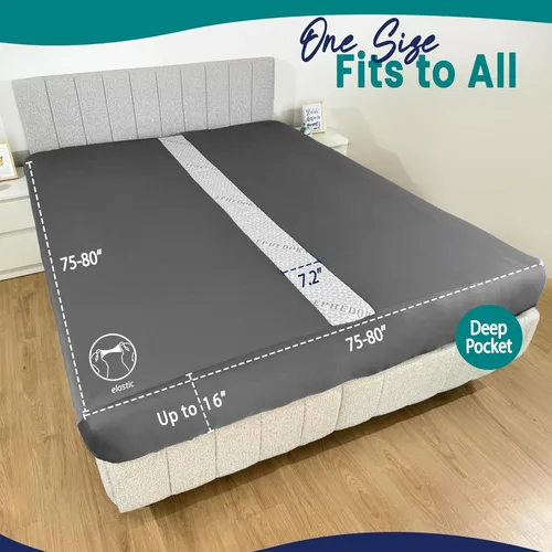 Miniatura 5 de Juego de convertidor de sábana bajera ajustable 2 en 1 con puente de cama individual (XL) a King Relleno de espacio King dividido para cama