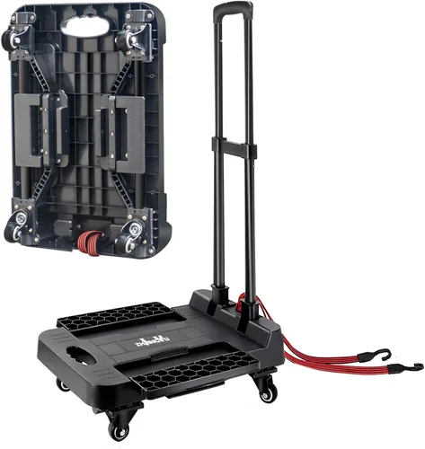 Miniatura 9 de Carretilla de mano plegable con dolly, carretilla de compras plegable, dolly de mano mini ligera, carretilla de mochila, carretilla de equipaje, 2