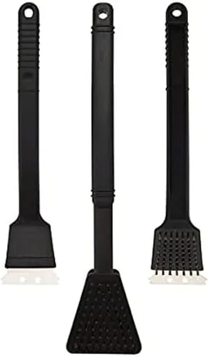 Farberware Juego de 3 cepillos para parrilla, color negro