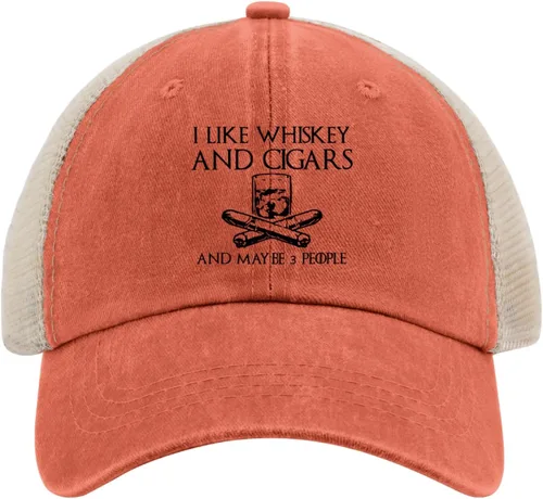 Miniatura 96 de Philysonic Funny Hat I Like Whisky and Cigars and Maybe 3 People Sombreros para Hombres Gorras de Béisbol Gorras Ajustables