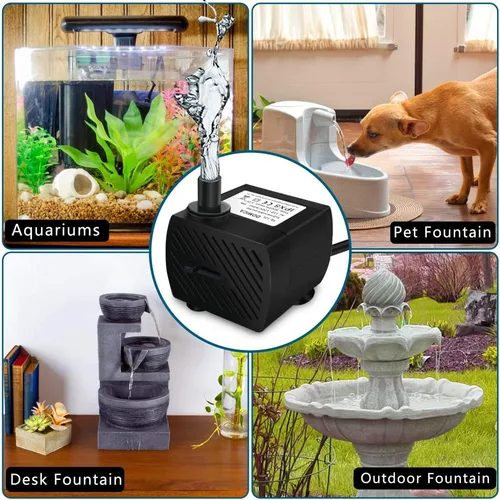 Miniatura 7 de DOMICA Mini bomba de agua sumergible (80 GPH 4 W) con tubo de 2.2 pies para estanque, acuarios, pecera, hidroponía, fuente de mesa, fuente