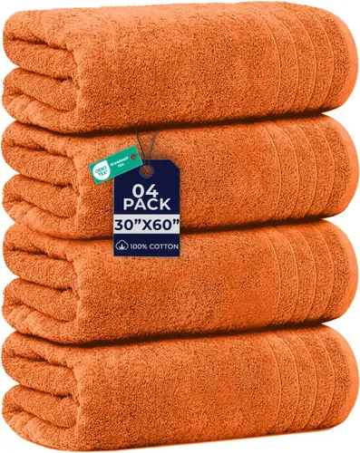 Miniatura 24 de DAN RIVER Paquete de 2 sábanas de baño de 35x70 pulgadas, sábanas de baño jumbo acanaladas para adultos, toallas grandes gruesas y absorbentes