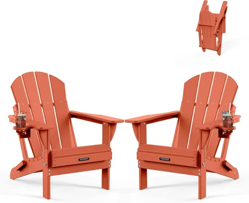 Miniatura 25 de MUCHENGHY Sillas Adirondack plegables, sillas de patio, sillas de césped, silla para exteriores, silla Adirondack de plástico, hoguera, resistente a