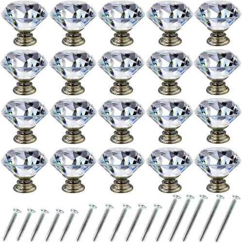 Miniatura 14 de NORTHERN BROTHERS - Pomos de gabinete de NORTHERN BROTHERS, pomos de aparador de cristal para gabinetes y cajones de 30 mm - Tiradores de cristal
