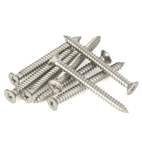 Miniatura 8 de Tornillos de chapa metálica de cabeza plana #14 x 3, tornillos para madera, autoroscantes, acero inoxidable 18-8 (304), 25 unidades Plateado
