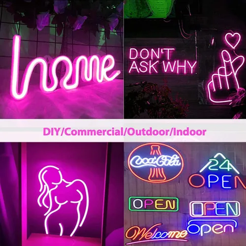 Miniatura 6 de dobestyou 100 clips de luz LED de neón, hechos de plástico PP con tornillos, compatible con tiras de neón LED de 0.236 x 0.472 pulgadas