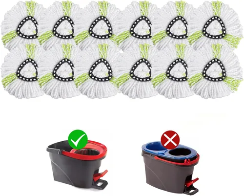 Miniatura 14 de Matthew Cleaning - Juego de 3 cabezales de repuesto de microfibra azul compatible con EasyWring Spin Mop Reemplazar la cabeza EasyWring de alta
