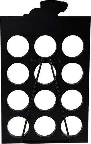 Miniatura 6 de Organizador de 12 cápsulas K para tazas, soporte de almacenamiento de cápsulas de café de madera compacta negra, organizador de Kcup para el hogar