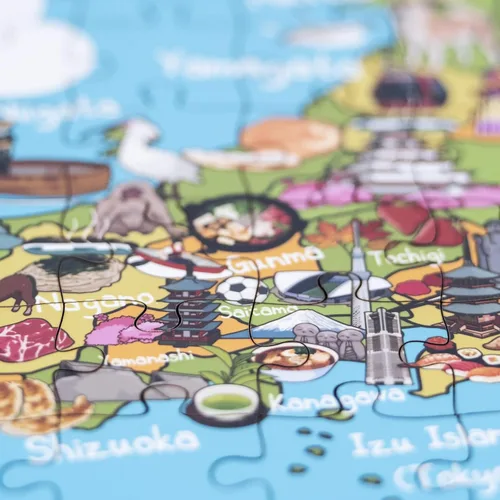 Miniatura 5 de Rompecabezas de madera con mapa de Japón, 152 piezas, 15 x 10 pulgadas