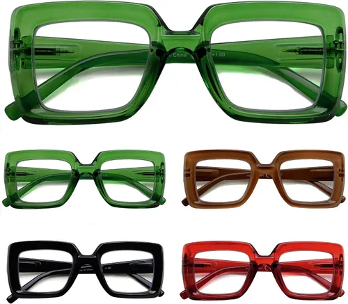 Miniatura 7 de Eyekepper Gafas cuadradas para mujer, paquete de 5 lentes elegantes para mujer