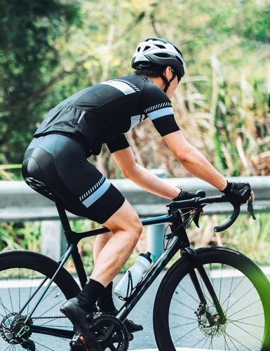 Miniatura 2 de INBIKE Conjunto de camiseta de ciclismo para hombre, reflectante, transpirable, traje de ciclismo de secado rápido, con pantalones cortos acolchados