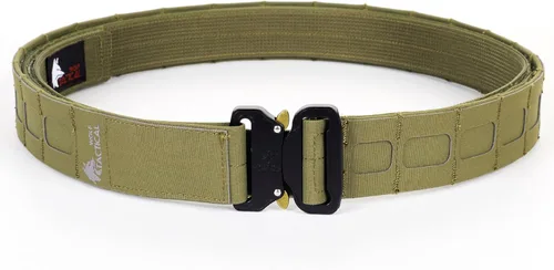 WOLF TACTICAL Molle Battle Belt Lite - Cinturón de combate de liberación rápida de 1.75 pulgadas Verde