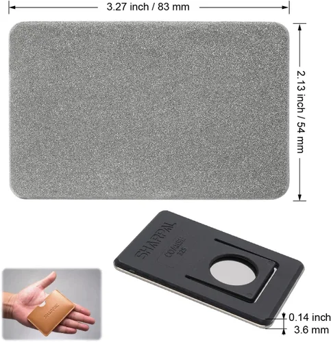 Miniatura 6 de SHARPAL Tarjeta de afilado de diamante de bolsillo 116N, grueso (325)/mediano (600)/grano fino (1200), kit de herramientas múltiples portátil