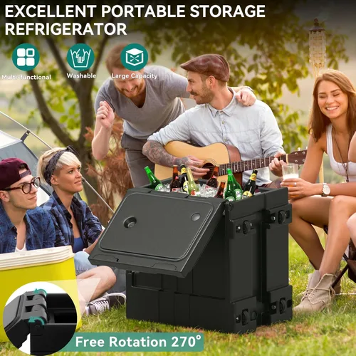 Miniatura 8 de YITAHOME Portaenvases de alimentos aislados, caja térmica LLDPE de 95 Qt para catering con sartén de acero inoxidable, calentador de alimentos