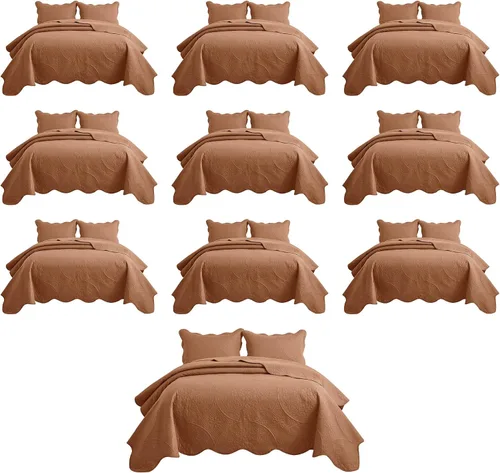 Miniatura 99 de MOONLIGHT20015 Paquete de 8 Colchas Tamaño King para Cama (106" x 96") - Venta al Por Mayor para Hoteles, Dormitorios de Huéspedes y Airbnbs - Gris