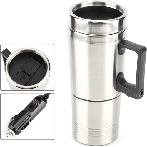 Miniatura 6 de Hervidor eléctrico portátil para automóvil, 12 V, taza de calefacción eléctrica para café, té, taza de calentamiento de agua, hervidor de viaje