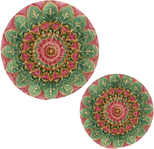 Miniatura 32 de Salvamanteles de flores de amapola otoñal para platos calientes, ollas y sartenes, salvamanteles tejidos de algodón, redondo, grande, decoración