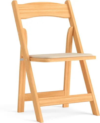 Miniatura 10 de HERCULES™ silla plegable de madera blanca, con asiento acolchado, Vidrio, Negro