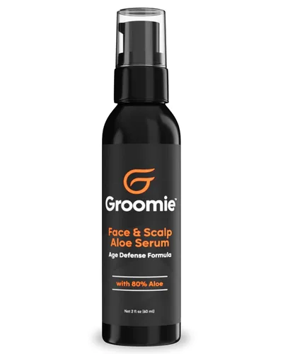 Groomie Sérum de aloe vera facial y cuero cabelludo: fórmula hidratante, calmante e hidratante para el cuidado de la piel, ligero y de rápida