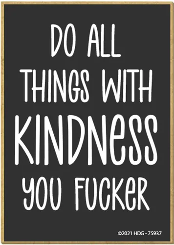 Honey Dew Gifts, Do All Things with Kindness You Fucker, 2.5 x 3.5 pulgadas, decoraciones de casillero, imanes de refrigerador, imanes decorativos,