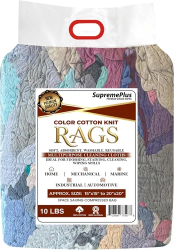 Miniatura 2 de Trapos de limpieza de punto de color premium – Compra trapos a granel para talleres, mecánicos, pintores y uso doméstico, trapos de algodón