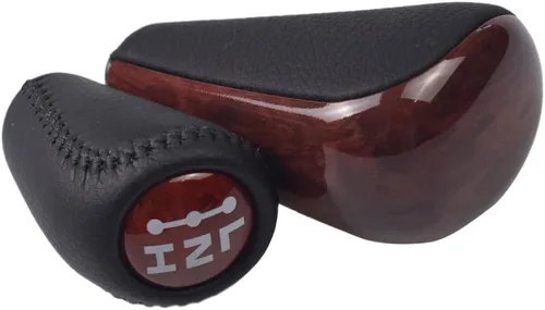 Miniatura 7 de Cuero automático con perilla de palanca de cambios de madera para Toyota Prado 120 2003 2004 2005 2006 2007 2008 2009 (1 pieza de nogal)