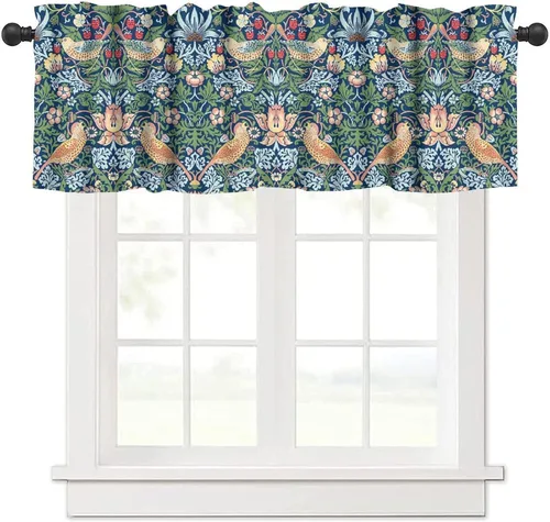 Miniatura 33 de William Morris - Cenefa de cocina, diseño retro de ladrones de fresas, estampado floral, para cocina, sala de estar, baño, cafetería, decoración
