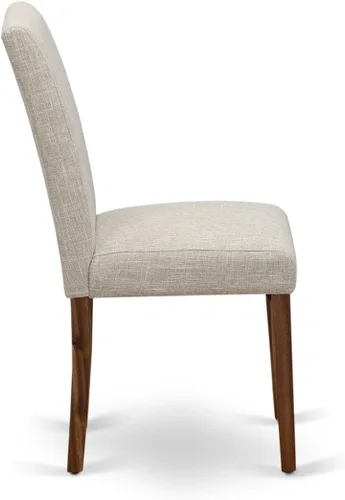 Miniatura 6 de East West Furniture ABPNT35 Abbott Classic Parson Sillas – Doeskin sillas de comedor acolchadas de tela de lino, juego de 2, color natural