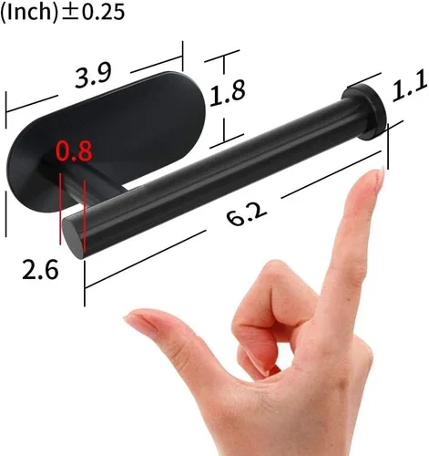 Miniatura 4 de Soporte adhesivo para papel higiénico, soporte para rollo de espacio pequeño para cocina, baño, ganchos para pegar en la pared, acero inoxidable