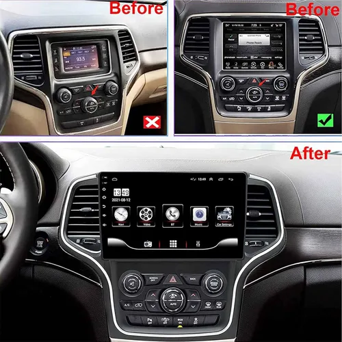 Miniatura 2 de Android 11 - Radio estéreo de coche para Jeep Grand Cherokee 2014-2022, reproductor multimedia para automóvil, navegador GPS, pantalla táctil de 10